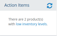 image showing alert message for low inventory