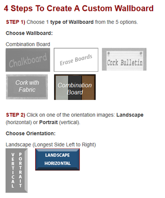 image of customer product calculator at WallDecorSuperStore.com